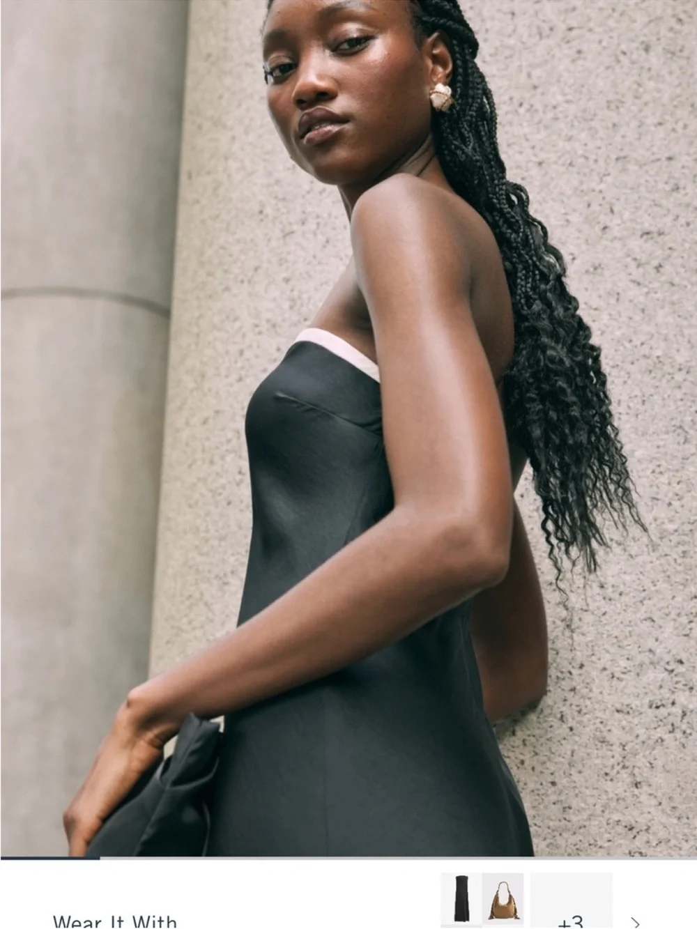 Abercrombie & Fitch Strapless Black Maxi with White Trim